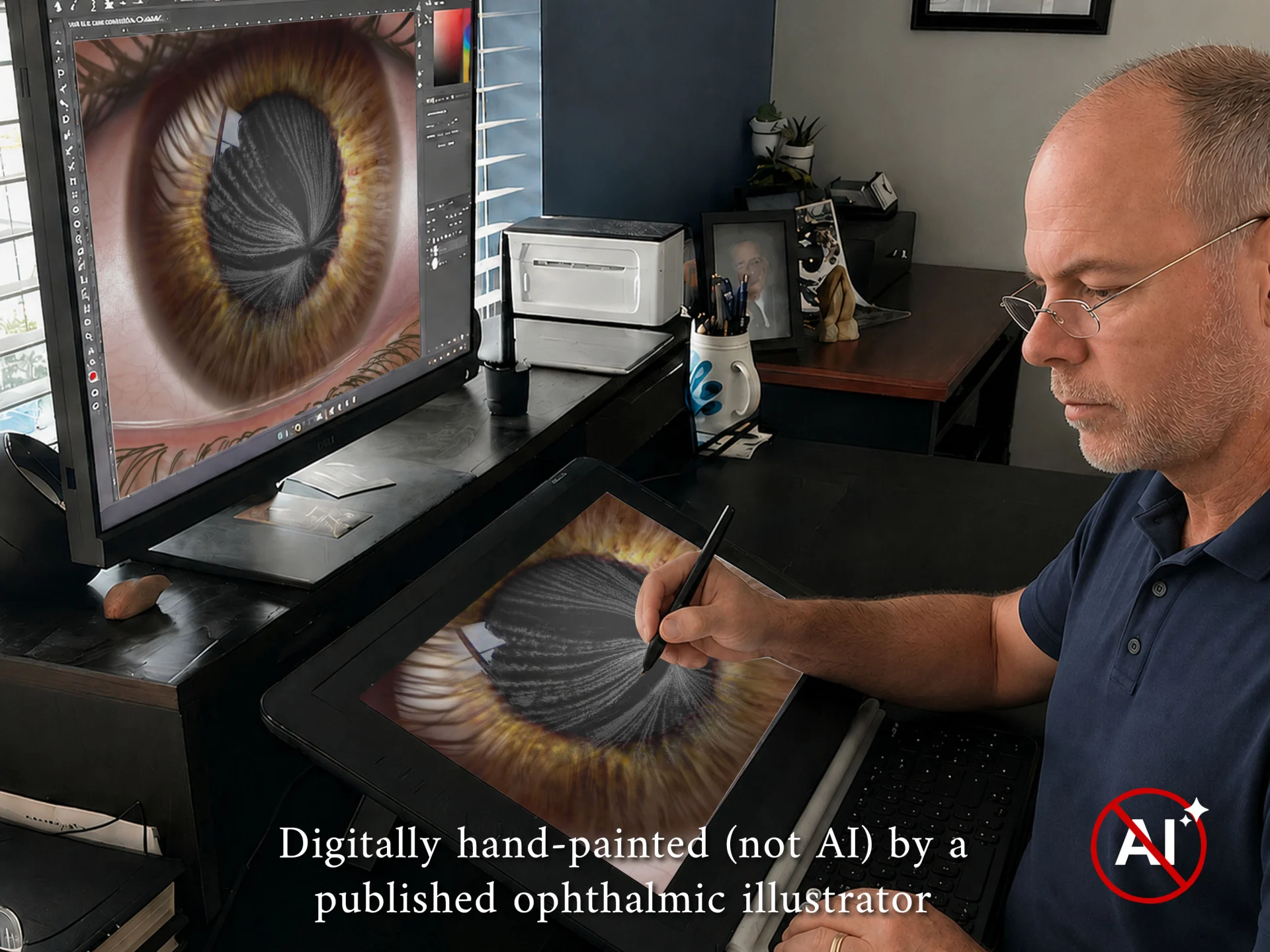 Corneal verticillata medical illustration for slide presentations cornea verticillata Handmade Cornea verticillata, corneal whorl medical illustration for patient education