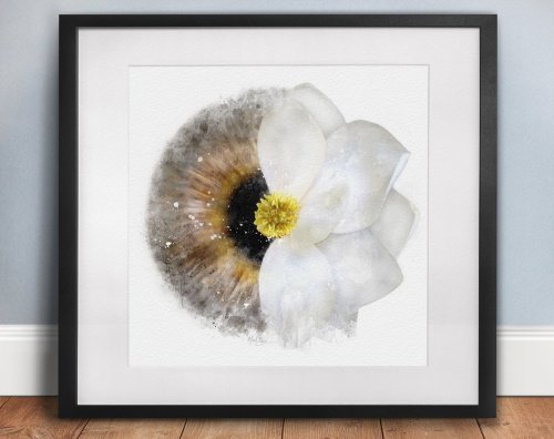 Iris and magnolia flower
