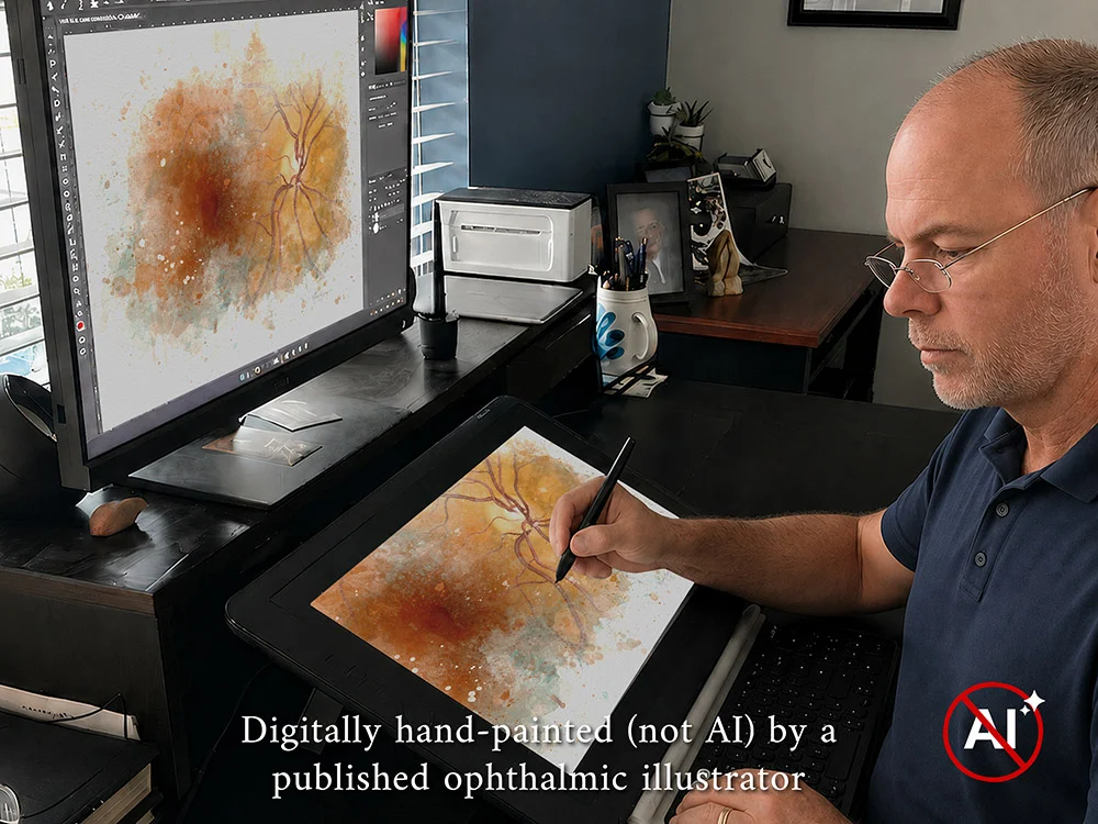 Retina anatomy art print for eye care offices and professional décor retina anatomy art Eye doctor office decor