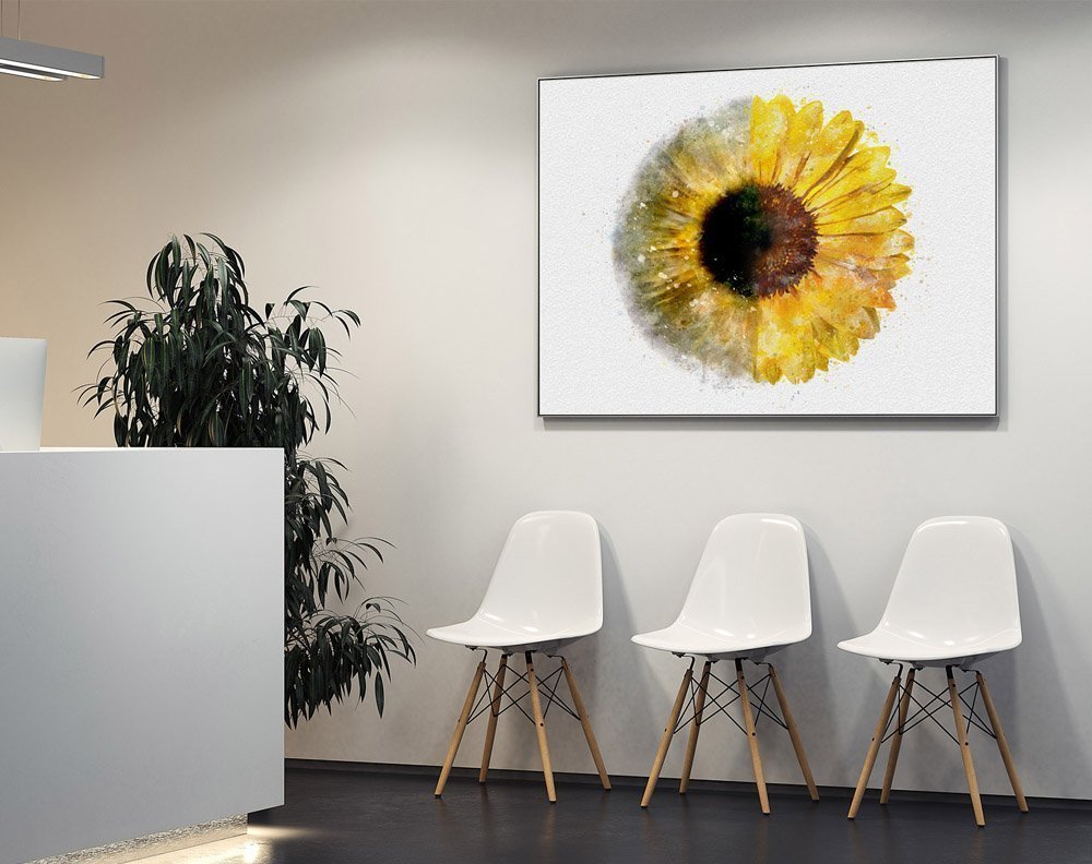 Sunflower iris art print for optometry and ophthalmology offices sunflower iris ophthalmic wall decor