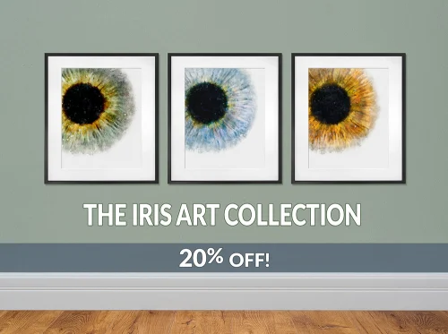 Iris art for eye doctors office decor
