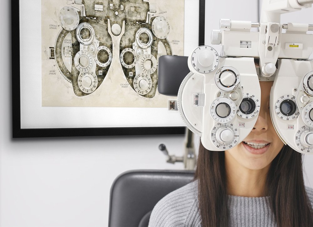 Eye exam art print for optometry clinics and patient areas eye exam art Eye exam art for optometry decor for eye doctor exam rooms
