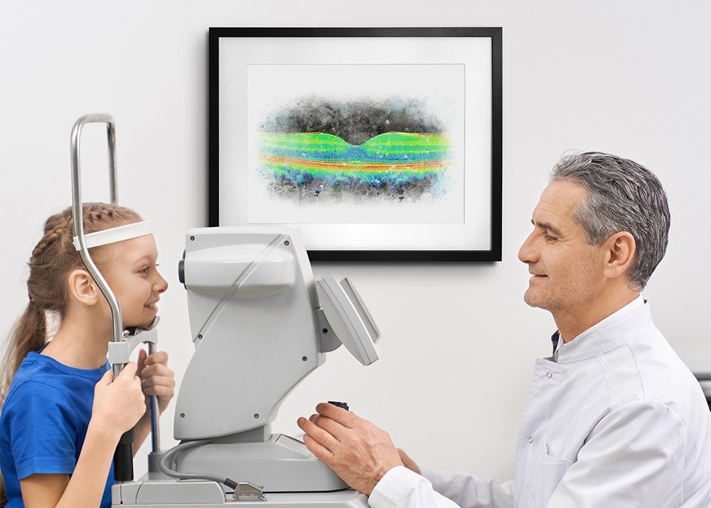 Retina consult room decor set of three art prints shipped together retina consult room decor OCT testing room wall art